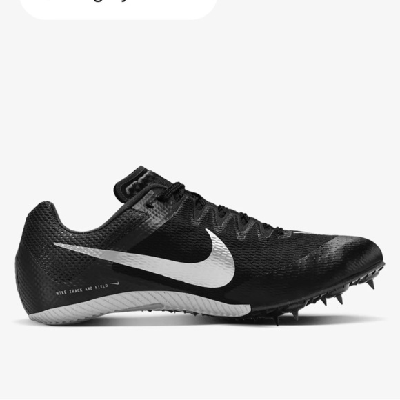 NIKE RIVAL SPRINT TRACK & FIELD SPRINTING SPIKES BLACK & SILVER NEW - Picture 1 of 6